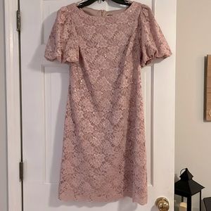 Blush Sparkle Short Evening Gown